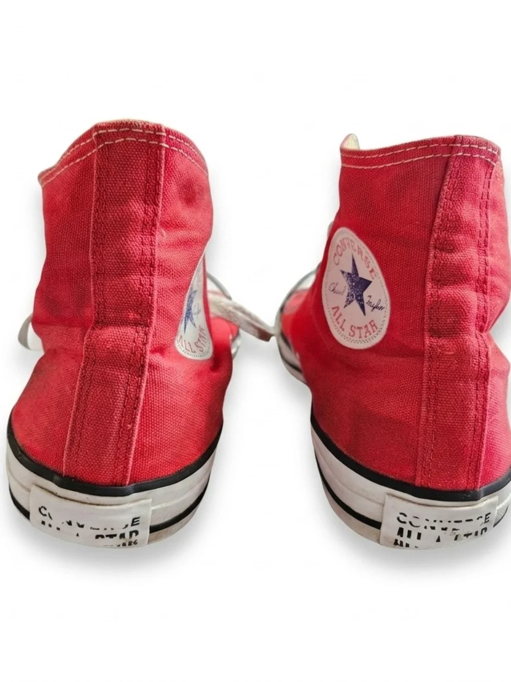 Converse Chuck Taylor All Star High Top Red Canvas Mens 7 Womens 9 - Picture 5 of 16